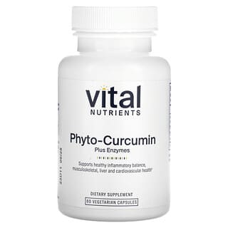 Vital Nutrients, Фитокуркумин с ферментами, 60 вегетарианских капсул
