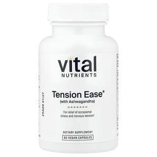 Vital Nutrients, Soulagement des tensions avec l'ashwagandha, 60 capsules vegan