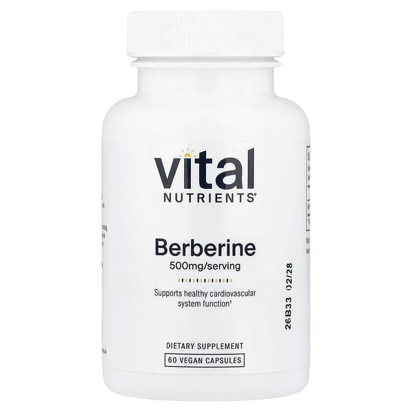 Vital Nutrients, Berberine, 500 mg, 60 Vegan Capsules — product photo 1