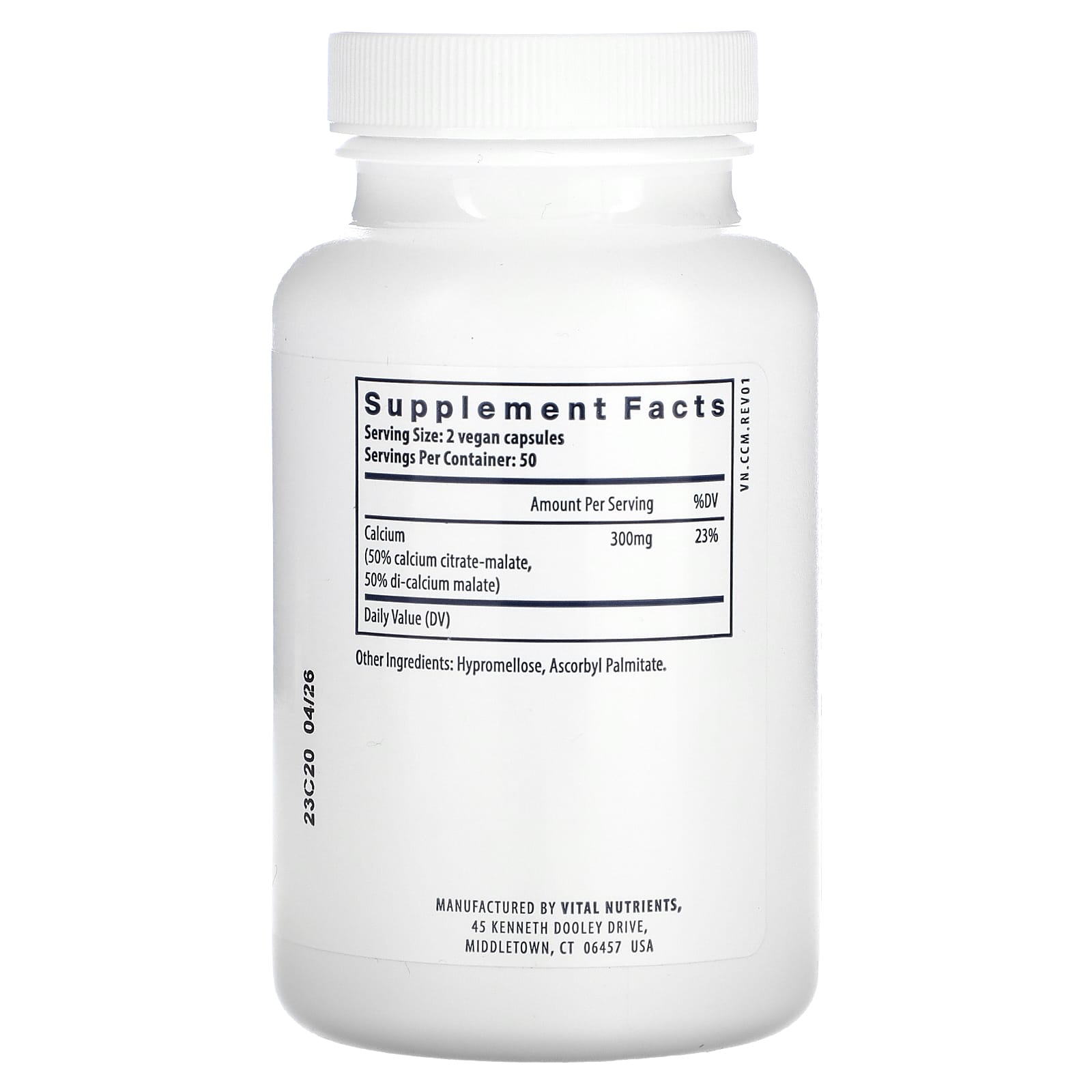 Vital Nutrients, Calcium (Citrate/Malate), 100 Vegan Capsules