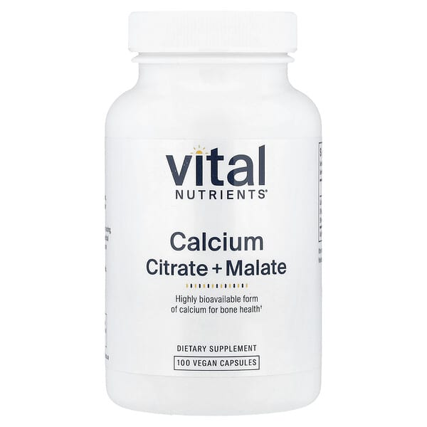 Vital Nutrients, Calcium, Citrate + Malate, 100 Vegan Capsules (150 mg per Capsule) — product photo 1