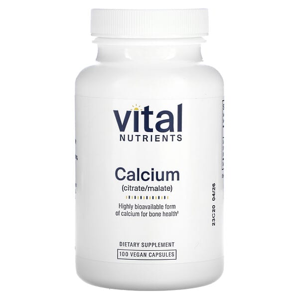 Vital Nutrients, Calcium (Citrate/Malate), 100 Vegan Capsules