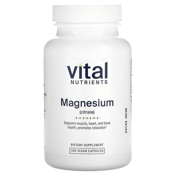 Vital Nutrients, Magnesio (citrato), 100 cápsulas veganas