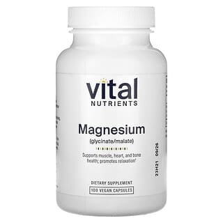 Vital Nutrients, магний, 100 веганских капсул