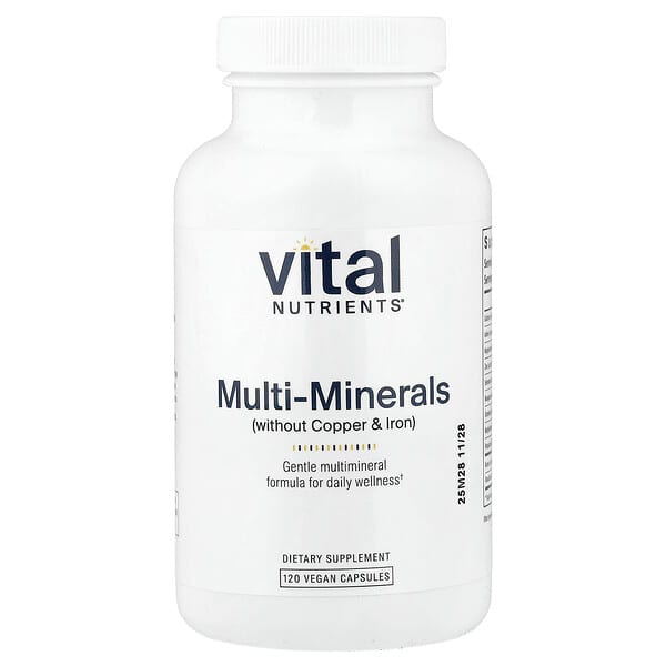 Vital Nutrients, 멀티 미네랄(구리 및 철분 무함유), 베지 캡슐 120정