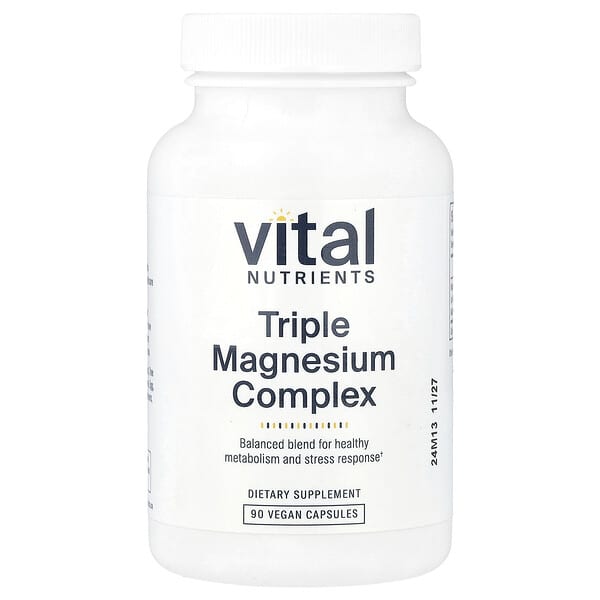 Vital Nutrients Triple Magnesium Complex, 90 Vegan Capsules (250 mg per Capsule)