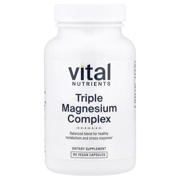 Vital Nutrients, Triple Magnesium Complex, 90 Vegan Capsules (250 mg per Capsule) — product photo 1