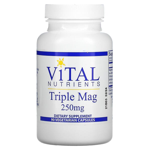 Vital Nutrients, Triple Mag, 250 мг, 90 вегетарианских капсул
