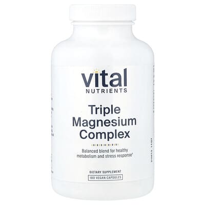 Vital Nutrients, Triple Magnesium Complex, 180 Vegan Capsules (250 mg per capsule)