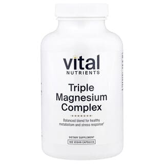 Vital Nutrients, Trojitý horčíkový komplex, 180 vegánskych kapsúl (250 mg na kapsulu)