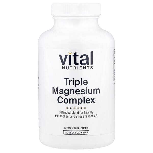 Vital Nutrients, Triple Magnesium Complex, 180 Vegan Capsules (250 mg per Capsule) — product photo 1