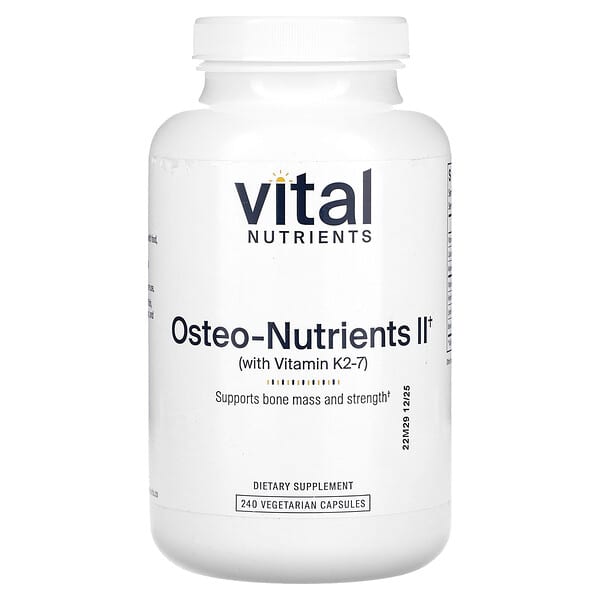 Vital Nutrients, Osteo-Nutrients II with Vitamin K2-7, 240 Vegetarian Capsules