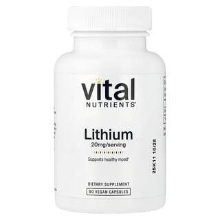 Vital Nutrients, 리튬, 20mg, 베지 캡슐 90정