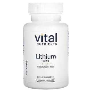 Vital Nutrients, Lítio, 20 mg, 90 Cápsulas Veganas