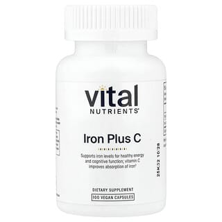Vital Nutrients, Iron Plus C, 100 veganistische capsules