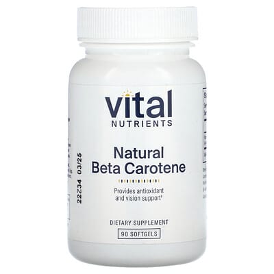 Vital Nutrients, Natural Beta-Carotene, 7500 mcg RAE, 90 Softgels