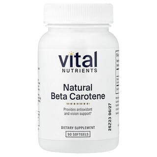 Vital Nutrients, Natural Beta Carotin, natürliches Betacarotin, 90 Weichkapseln (7.500 mcg RAE pro Weichkapsel)