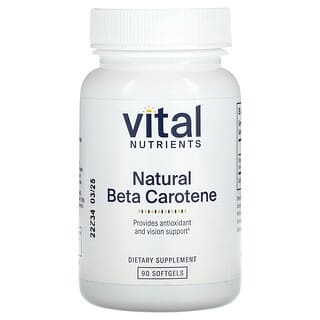 Vital Nutrients, Bêta-carotène naturel, 90 capsules à enveloppe molle