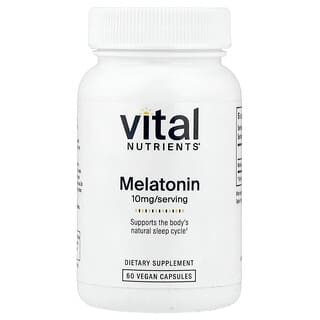 Vital Nutrients, мелатонин, 10 мг, 60 веганских капсул