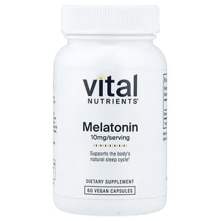 Vital Nutrients, メラトニン、10mg、ヴィーガンカプセル60粒