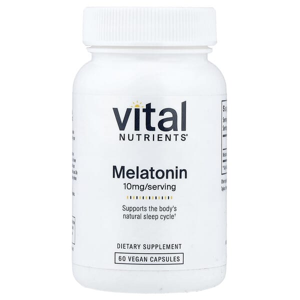 Vital Nutrients, Melatonin, 10 mg, 60 Vegan Capsules — product photo 1