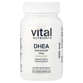 Vital Nutrients, ДГЭА (микронизированный), 10 мг, 60 веганских капсул