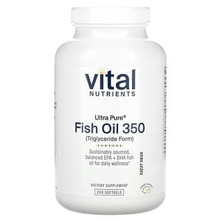 Vital Nutrients, Ultra Pure, Óleo de Peixe 350, Limão, 200 Cápsulas Softgel
