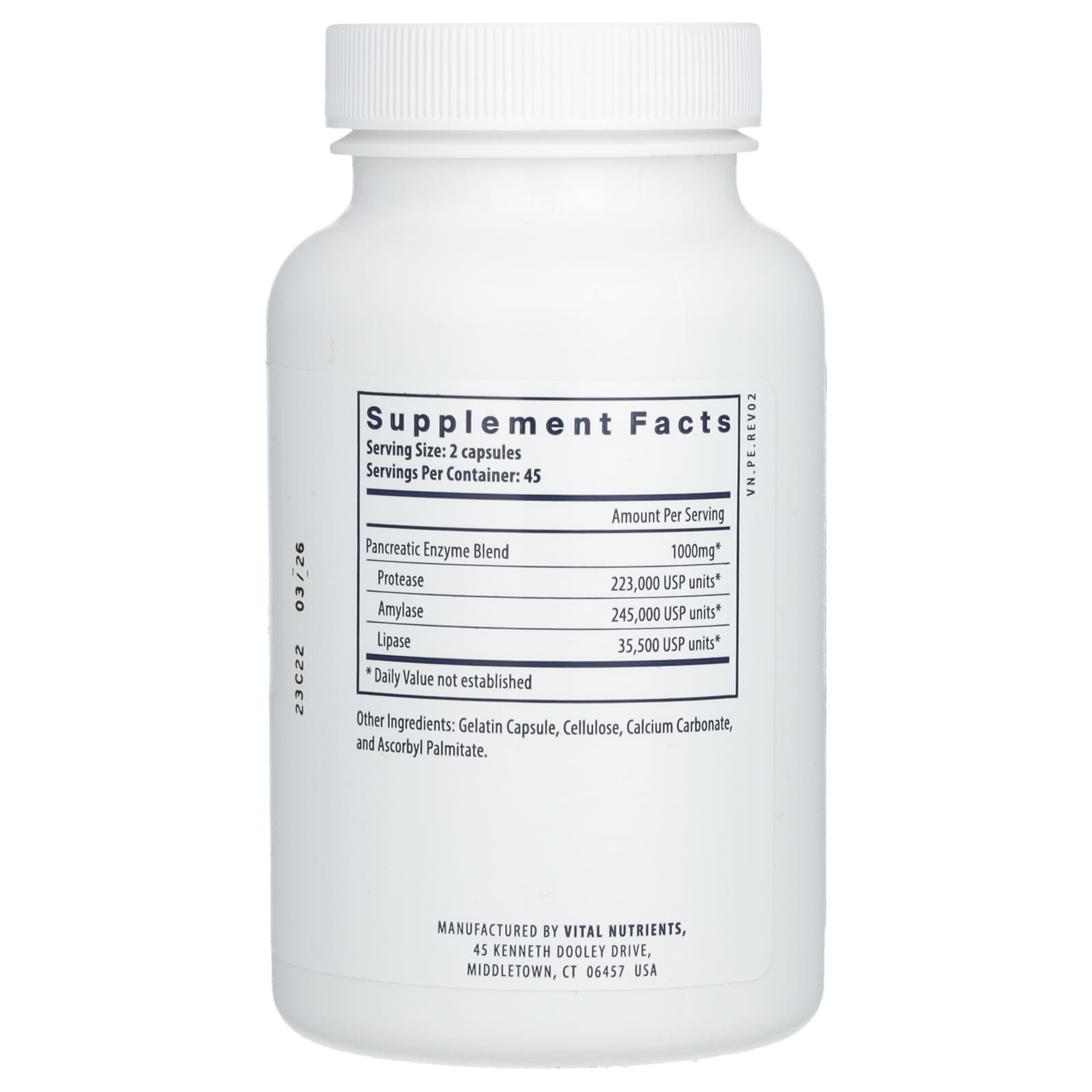 Vital Nutrients, Pancreatic Enzymes, 90 Capsules