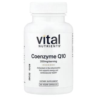 Vital Nutrients, Coenzima Q10, 200 mg, 60 Cápsulas Veganas