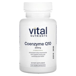 Vital Nutrients, Coenzima Q10, 200 mg, 60 cápsulas veganas