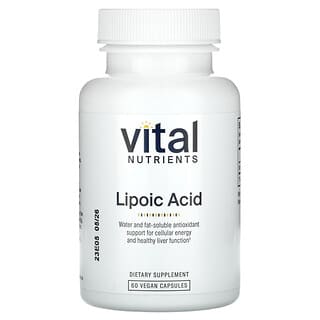 Vital Nutrients, Acide lipoïque, 60 capsules vegan