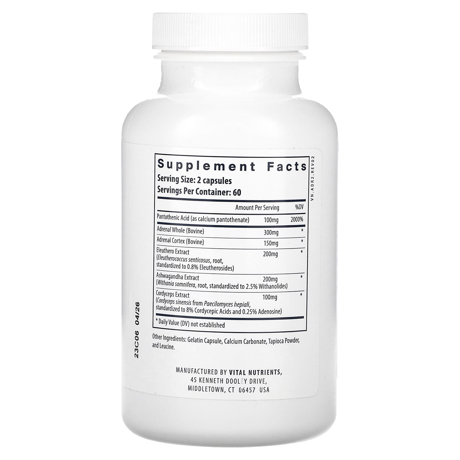 Vital nutrients adrenal support 120 capsules