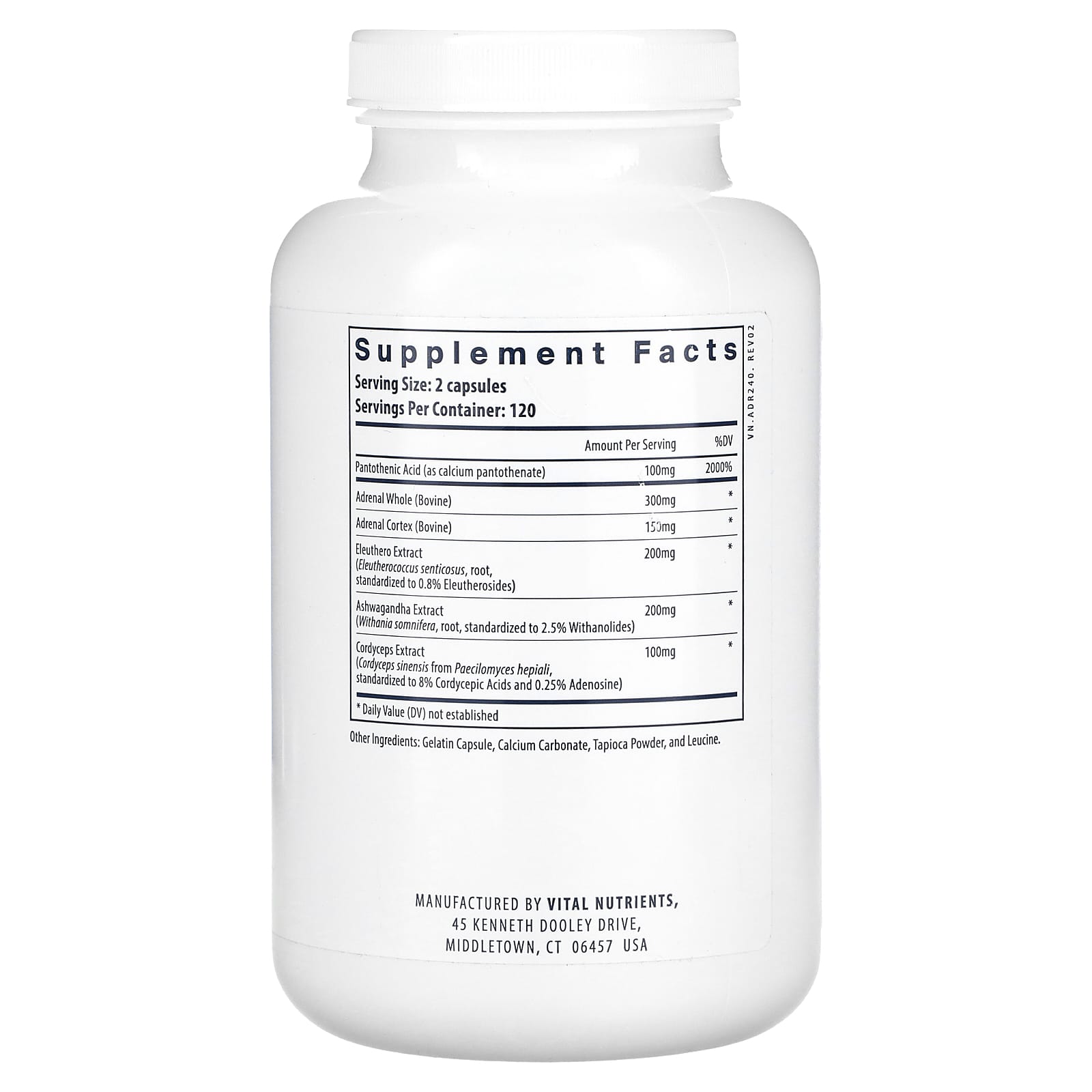 Vital Nutrients, Adrenal Support, 240 Capsules