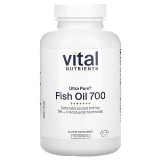 Vital Nutrients‏, שמן דגים טהור במיוחד 700, בטעם לימון, 120 כמוסות רכות
