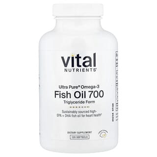 Vital Nutrients, ультрачистый рыбий жир 700, со вкусом лимона, 120 капсул