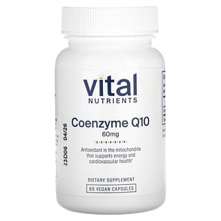 Vital Nutrients, Coenzima Q10, 60 mg, 60 cápsulas veganas