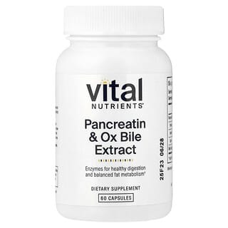 Vital Nutrients, Pancreatin & Ox Bile Extract, 60 Capsules