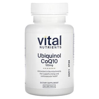 Vital Nutrients, Ubiquinol CoQ10, 100 mg, 60 capsules à enveloppe molle