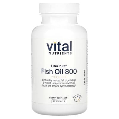 Vital Nutrients, Ultra Pure®, Fish Oil 800, Lemon Flavor, 90 Softgels