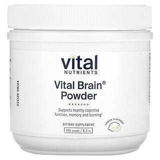 Vital Nutrients‏, אבקת Vital Brain, לימון, 180 גרם (6.3 אונקיות)