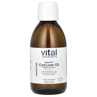 Vital Nutrients, Ultra Pure, Cod Liver Oil, Kabeljau-Lebertran, Zitrone, 200 ml (6,76 oz.)