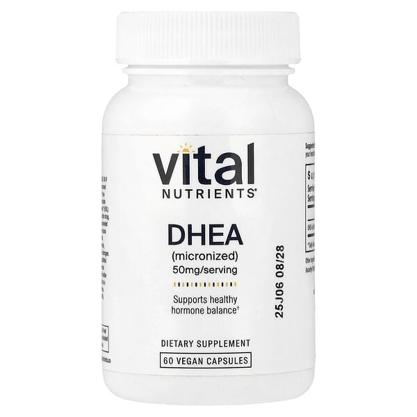 Vital Nutrients, DHEA (Micronized), 50 mg, 60 Vegan Capsules