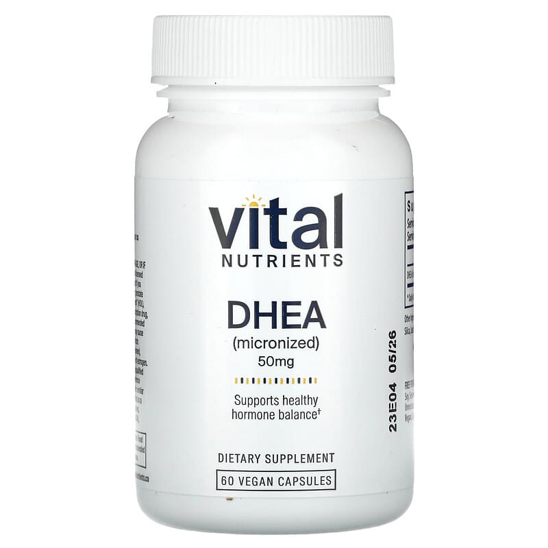 DHEA（デヒドロエピアンドロステロン）（微粉化）、50mg、ベジカプセル60粒