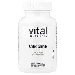 Vital Nutrients, цитиколин, 60 веганских капсул