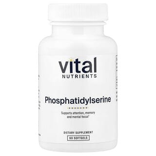 Vital Nutrients, Fosfatidilserin, 300 mg, 60 Yumuşak Jel (Yumuşak Jel Başına 150 mg)