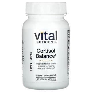Vital Nutrients, баланс кортизолу, 30 веганських капсул