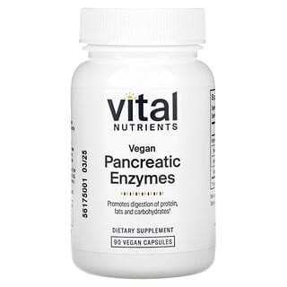 Vital Nutrients, веганские панкреатические ферменты, 90 веганских капсул