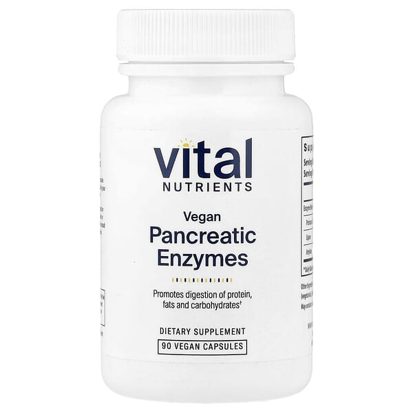 Vital Nutrients, enzime pancreatice vegane, 90 de capsule vegane