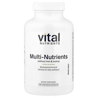 Vital Nutrients, 종합 영양소(철분 및 요오드 무함유), 베지 캡슐 180정