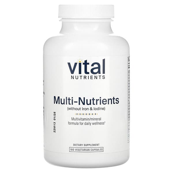 Vital Nutrients, Multi-Nutrients (Without Iron & Iodine), 180 ...